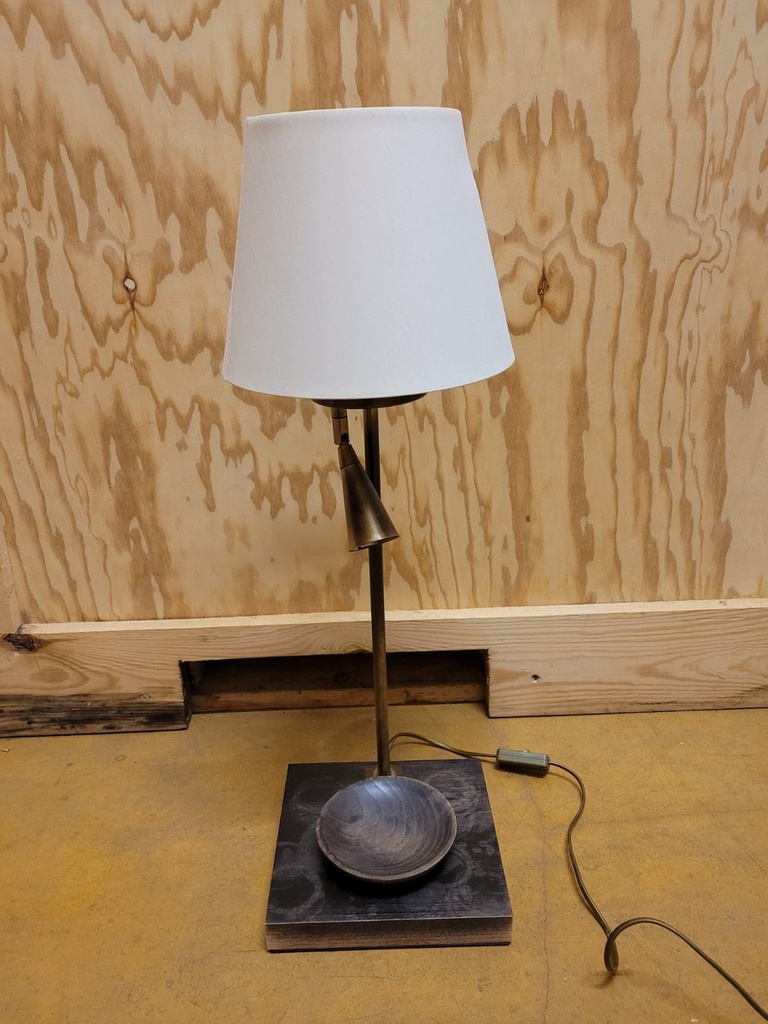 Illumina Tischleuchte mit Leselicht Schwarz/Messing – Zustand B