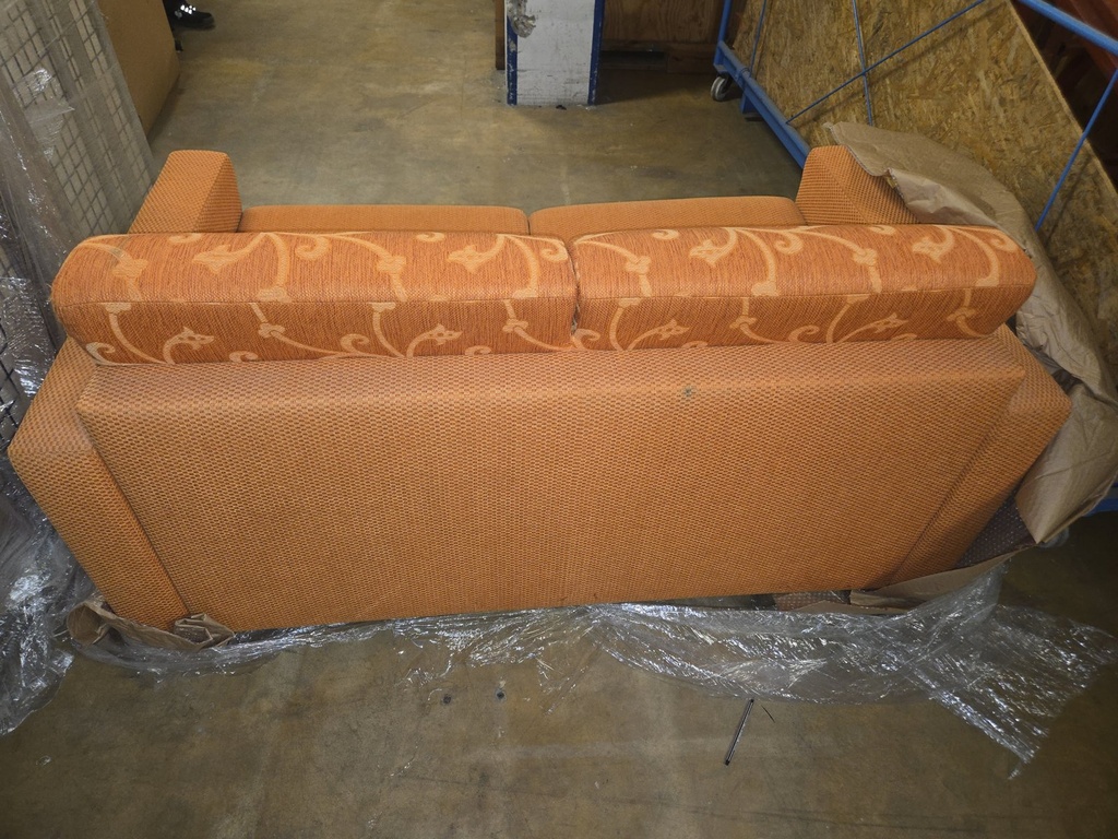 2-Sitzer Sofa mit Armlehnen Orange gemustert – Zustand B Ansicht 2