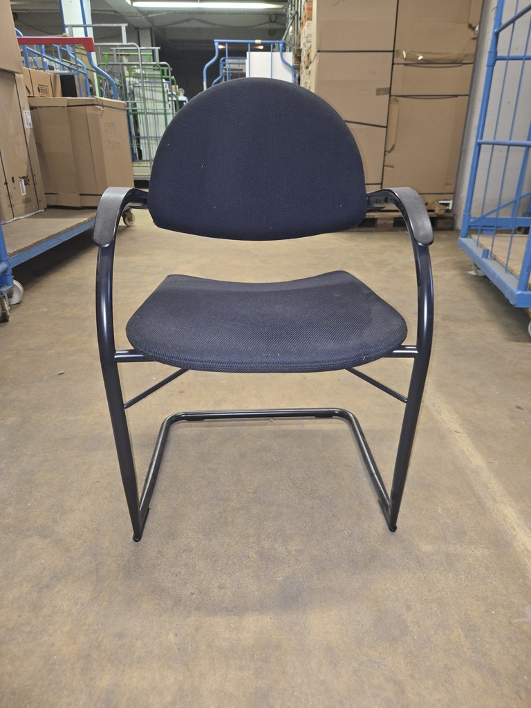 Vitra Onda Freischwinger Besucherstuhl Schwarz von Mario Bellini – Zustand B