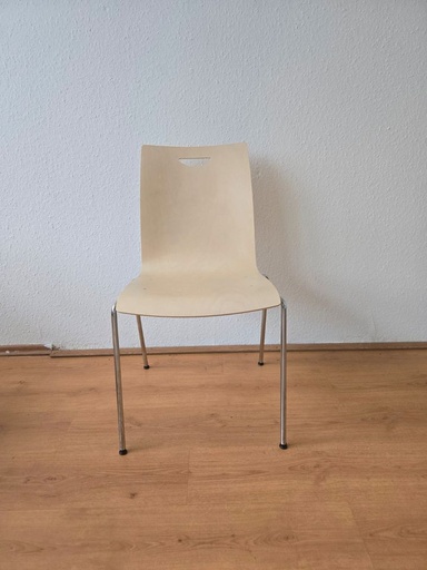 [KA-3539865459-A] Brunner Fox Stapelstuhl Holzschale/Chrom – Zustand A