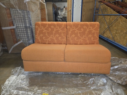 [CI-SCHLAFSOFA-155-B] 2-Sitzer Schlafsofa ohne Armlehnen Orange gemustert – Zustand B