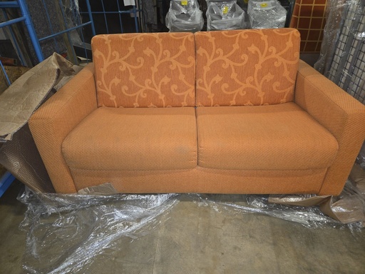[CI-SOFA-170-B] 2-Sitzer Sofa mit Armlehnen Orange gemustert – Zustand B